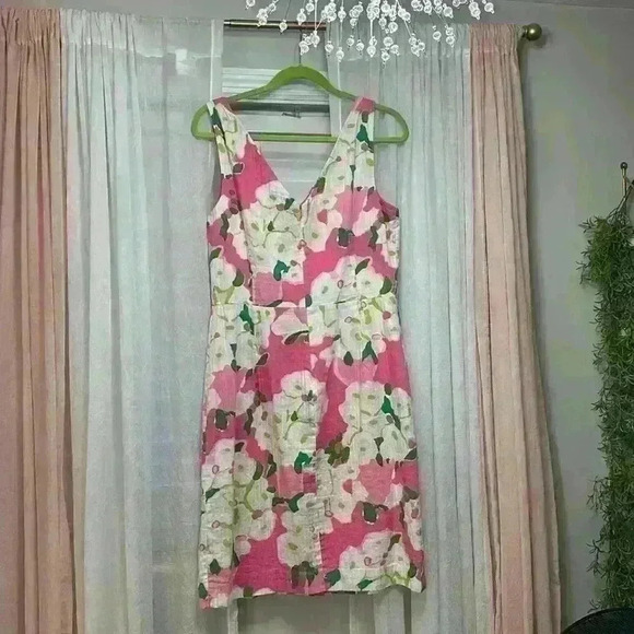 Lilly Pulitzer EUC Size 14 Kiki Dress in Hottie Pink Item# 6Y - Picture 2 of 5